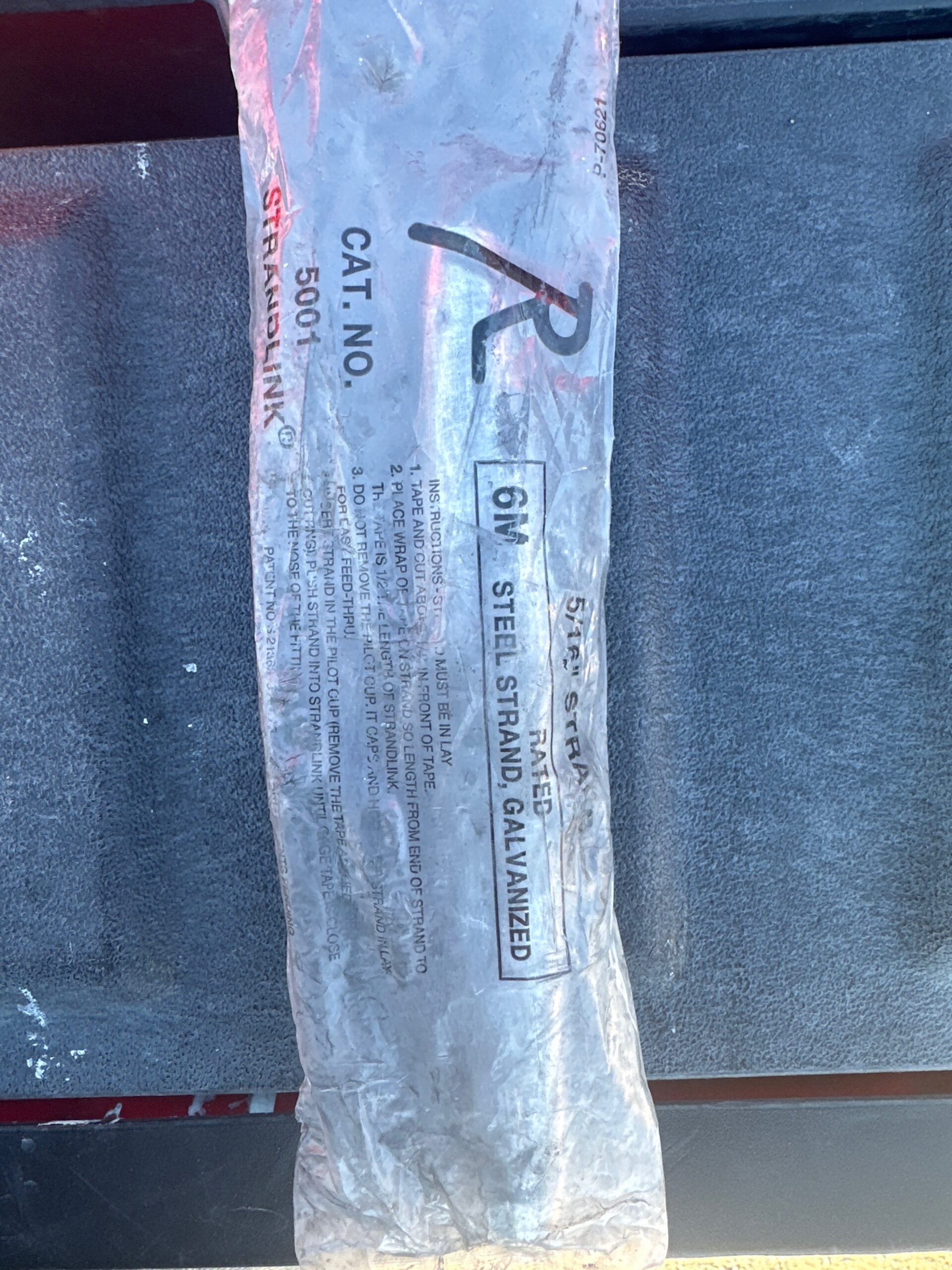 11 TENSION SPLICE 5 16 STRAND 6M RATED STEEL STRAND, Galvanized